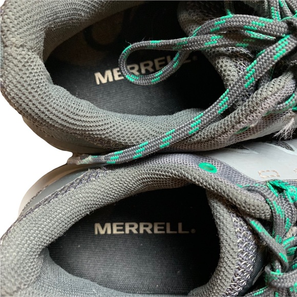 MERRELL Fiery Gore Tex Trail Running Shoes / Sneakers in Gray & Green 8 - Picture 11 of 13